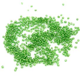 Miçanguinha - Chinês / 9/0 - Transparente com Miolo Prata (10 gramas)