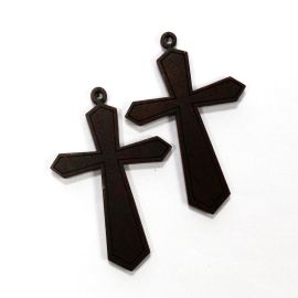 Crucifixo de Madeira / 59x39mm - Marrom (Unidade)