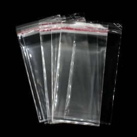 Saco com Adesivo / 7,5x12cm - (Pct. com 100 Unidades) - Transparente 