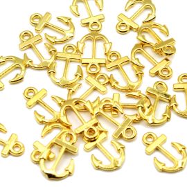 Pingente de Plástico ABS / 16x22mm - Âncora (10 gramas)-Dourado