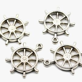 Pingente de Plástico ABS / 20mm - Leme - Níquel (10 gramas)