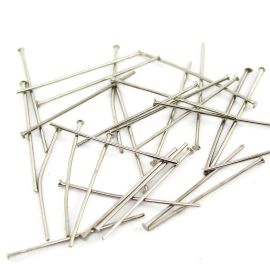 Alfinete com Cabeça / 30mm - (Pct. c/10 GRAMAS)-Níquel