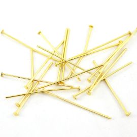 Alfinete com Cabeça / 30mm - (Pct. c/10 GRAMAS)-Dourado