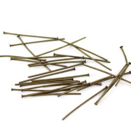 Alfinete com Cabeça / 30mm - (Pct. c/10 GRAMAS)Ouro Velho