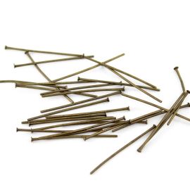 Alfinete com Cabeça / 50mm - (Pct. c/10grs)-Ouro Velho