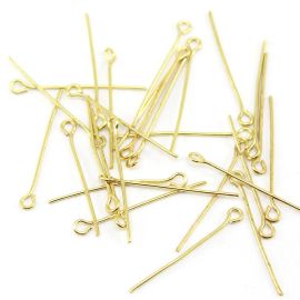 Alfinete com Volta / 30mm - (Pct c/10 GRAMAS)-Dourado