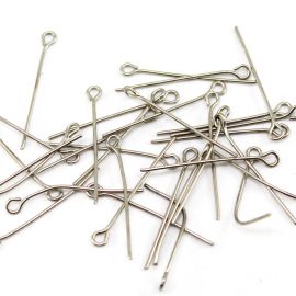 Alfinete com Volta / 30mm - (Pct c/10 GRAMAS)-Níquel