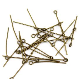 Alfinete com Volta / 30mm - (Pct c/10 GRAMAS)-Ouro Velho