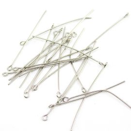 Alfinete com Volta / 50mm - (Pct c/10 GRAMAS)-Níquel