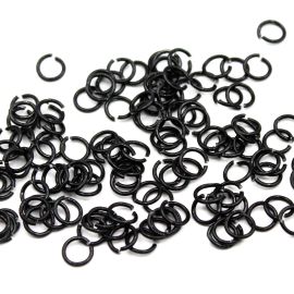 Argolinha de Alumínio 7mm / Lisa (20 Gramas) - Preta