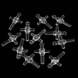 Crucifixo de Acrílico / 28x18mm - Transparente (10 gramas)