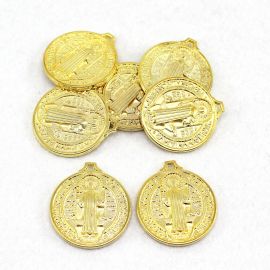 Medalha de Plástico ABS / 30x33mm - São Bento (10 Gramas)-Dourado