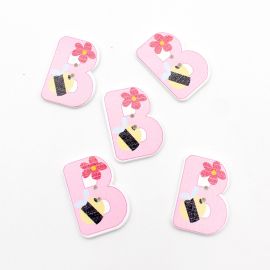 Botão de Madeira / Letras - Bichos Diversos (Unidade)