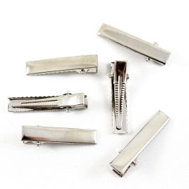 Bico de Pato / 3cm - Presilha Jacaré - Níquel (10 unidades)