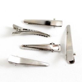 Bico de Pato / 4cm - Presilha Jacaré - Níquel (10 unidades)