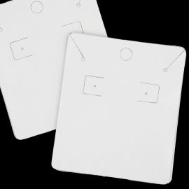 Cartela para Brinco e Colar / 6,5X7,5cm - (Ref:033) - Quadrada (100 Unidades) - Branca