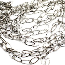 Corrente de Ferro / Elo: 24x11mm - 1ª Linha - (1 Metro) - Níquel