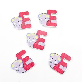 Botão de Madeira / Letras - Bichos Diversos (Unidade)-E