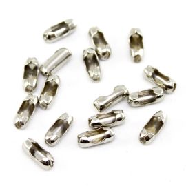 Fecho Canoa de Metal / 10X4mm - Para Corrente de Bolinha 4mm (Unidade)-Níquel