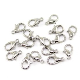 Fecho de Metal / 16mm - Lagosta (Pct c/ 100 Unidades)-Níquel