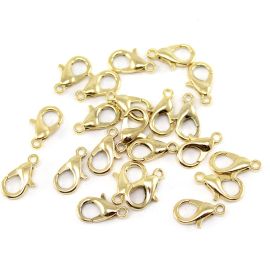 Fecho de Metal / 14mm - Lagosta (Pct c/ 100 Unidades)-Dourado