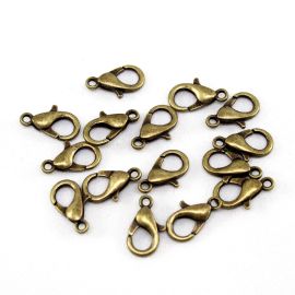 Fecho de Metal / 14mm - Lagosta (Unidade)-Ouro Velho