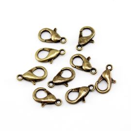 Fecho de Metal / 16mm - Lagosta (Unidade)-Ouro Velho
