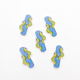 Botão de Madeira / Letras - Bichos Diversos (Unidade)-I