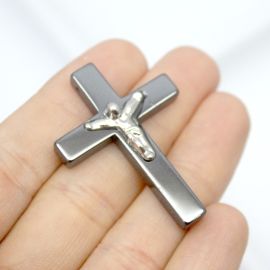 Crucifixo de Hematita  / 41x30mm - (Unidade) 