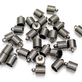 Terminal de ABS / 14x10mm - Redondo - Riscado  (10 gramas)