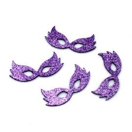 Aplique de E.V.A com Glitter / 5x23mm - Mascara de Carnaval (unid.)