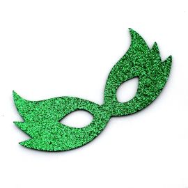 Aplique de E.V.A com Glitter / 11x5mm - Mascara de Carnaval (unid.)