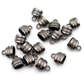 Terminal de ABS / 19x17mm - Oval - com Detalhe (10 gramas)-Grafite