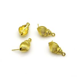 Pino de Brinco / 20x10mm - Caramujo (1 Par) - Dourado