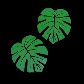 Pingente de Acrílico Neon / 6x5,3cm - Folha Costela de Adão (unid)