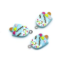 Pingente de Resina / 25x14mm - Picolé Azul (Unidade)