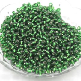 Miçangão - Chinês / (6/0) - Transparente com Miolo Prata (10 gramas)