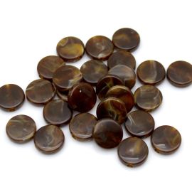 Conta Plástica Mesclada / 16mm - Redonda Achatada (10 gramas)