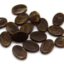 Conta Plástica Mesclada / 23x17mm - Oval Achatado (10 gramas)