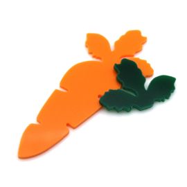 Aplique de Acrílico / 9x4cm - Cenoura - Páscoa (1 kit) - Laranja 