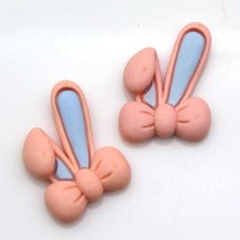 Aplique de Resina / 32x24mm - Orelinha de Coelho - Páscoa (unid.)