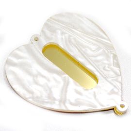 Placas em Acrílico Perolada / 64x57mm - Coração  - Letra Vazada (PAR) - Dourado -I