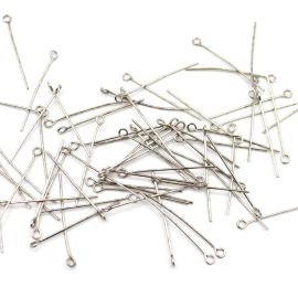 Alfinete Com Volta 32mm / Importado (50 Gramas)-Níquel