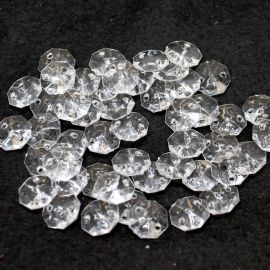 Castanhola de Acrílico / 14mm - com Dois Furos (10 gramas) - Transparente