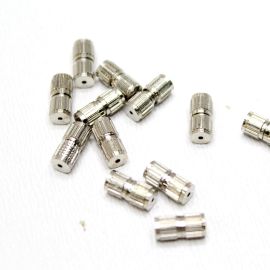 Fecho de Metal / 8x4mm - Rosca (Dúzia)-Níquel