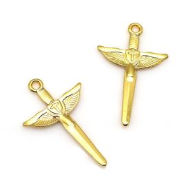 Pingente de Metal / 42x26mm - Espada de São Miguel (UNIDADE)-Dourado