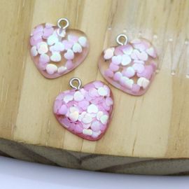 Pingente de Resina / 19mm - Coração (Unidade)