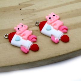 Pingente de Resina / 32x20mm - Foguete Gatinho (Unidade)