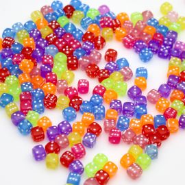 Cubo de Plástico Transparente / 8mm - Dado (10 gramas) - Cores Diversas