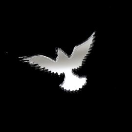 Aplique de Acrílico / 2x3,5cm - Pomba (Unidade)